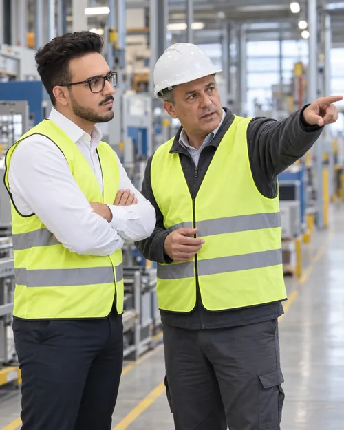 Minias Awadalla mit einem Auftraggeber, Auftragsart Hallen- und Industriereinigung